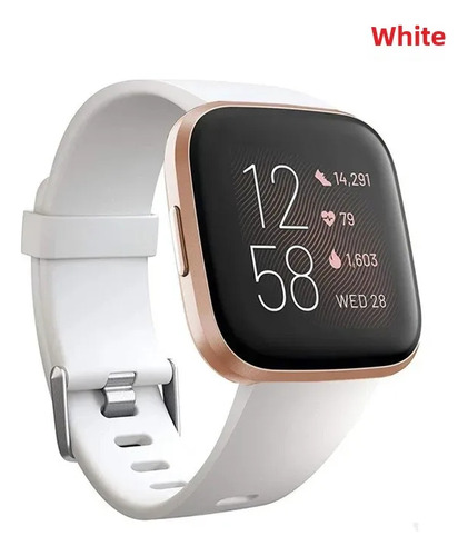 Rojo: Correa De Silicona Compatible Con Fitbit Versa2/vers L