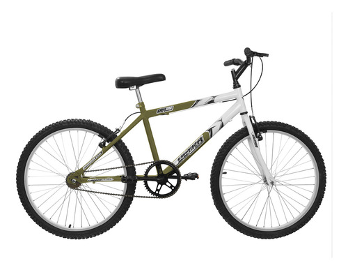 Bicicleta Bike Aro 24 Bicolor Masculina Sem Marcha Passeio Cor Verde Oliva Fosco