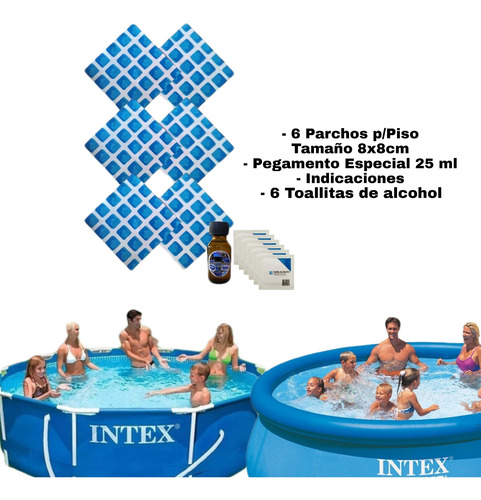 Imagen 2 de 2 de Kit 6 Parchos Para Pisos De Piscinas Intex Bestway Ecology