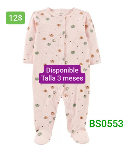 Enterizo Para Niña Talla 3 Meses Bs0553