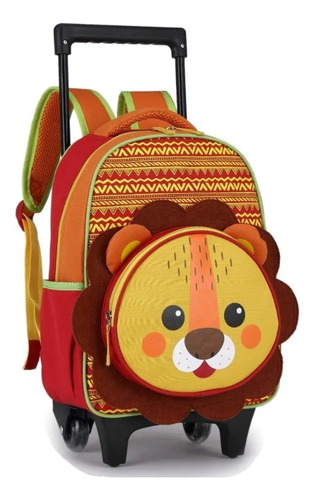 Mochila 23 Masculina Infantil Pequena Com 2 Rodinhas