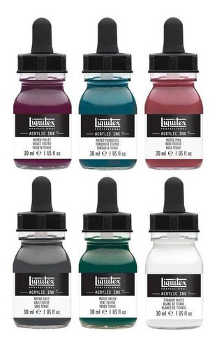 Pintura acrílica líquida 06 colores Muted Tons 30ml Liquitex