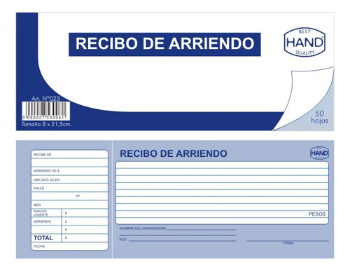Recibo De Arriendo 50 Hojas