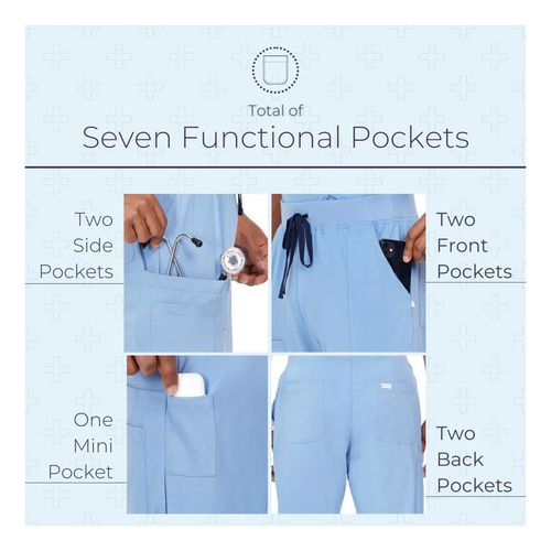 Mikal Bottom Scrub Para Hombres, Ajuste Regular Con 7 De De