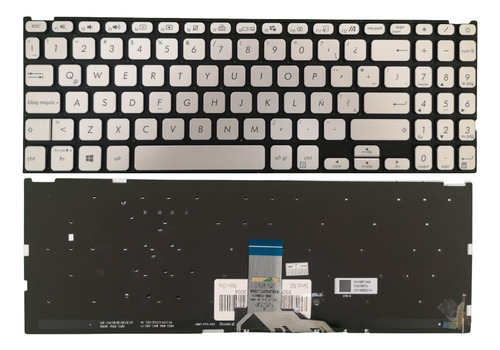 Teclado Asus Vivobook M509 X509b X509f X509u Gris Retroilumi