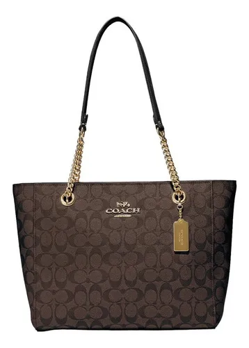 Bolsa Coach Original Tote Cammie Chain Signature Brown Piel Color