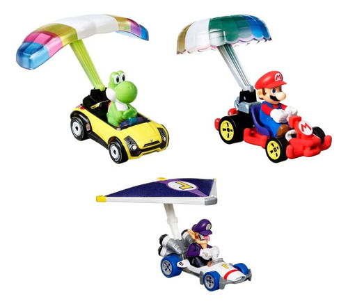 Hot Wheels Mariokart Pack 3 Yoshi/ Waluigi/ Mario