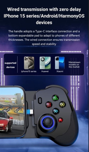 Gamepad Bsp-n01 Com Fio Joystick Gatilho Hall Android Ios Branco