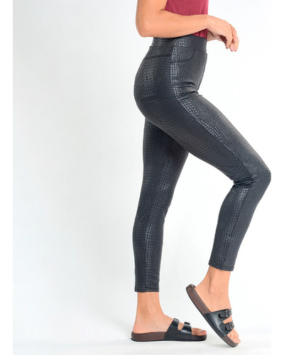 Legging Efecto Cuero Diseño Animal Print Caffarena - Mujer