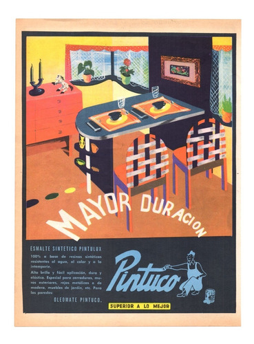 Pintuco Antiguo Aviso Publicitario De 1951