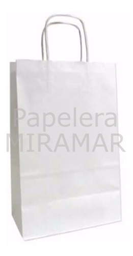 30 Bolsas 09x15x06cm Blancas - Papel Kraft Misionero Blanco