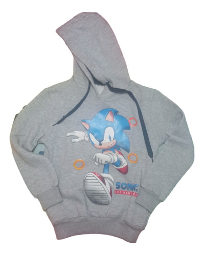 Buzo Hoodie Sonic Gamer Con Capucha Niño Pelicula