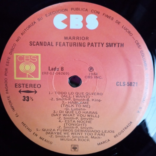 Scandal Featuring Patty Smyth Vinyl,lp,acetato (Usado)