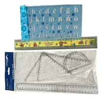 Comprar Pack Lote 10 Reglas Y Set Geometría Surtidos Linea Economica