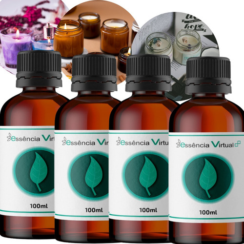 Essências Velas Aromáticas Óleo 04 X 100ml -essência Virtual
