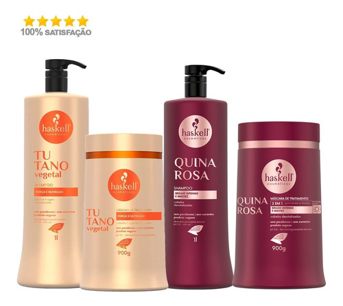 Haskell Tutano Shp/máscara 1kg + Quina Rosa Shp/máscara 1kg