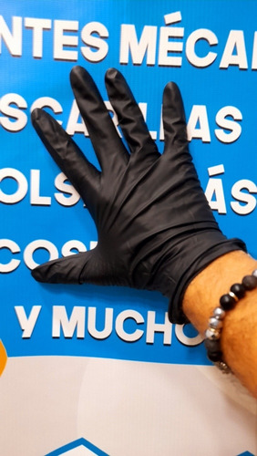 Guantes De Nitrilo.al Detal Color Negro 6 Milésimas De Groso