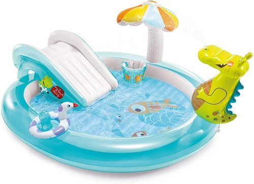 Piscina Inflable Cocodrilo Intex, Centro De Juego Para Niños Color Multi