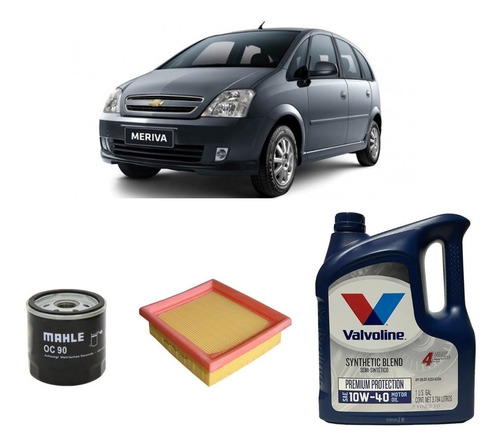 Kit 2 Filtros Chevrolet Meriva Y Valvoline 10w40 X4 Litros