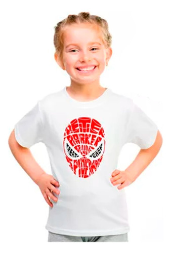 Polera Spiderman Homb Araña Letras Niñas/niños/jovenes+tazon