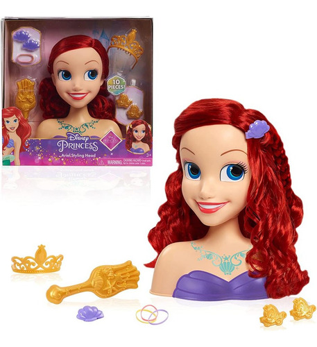 Princesa Ariel Cabeza Para Peinar 10 Accesorios Disney