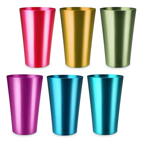 Conjunto De Seis Vasos De Aluminio Anodizado