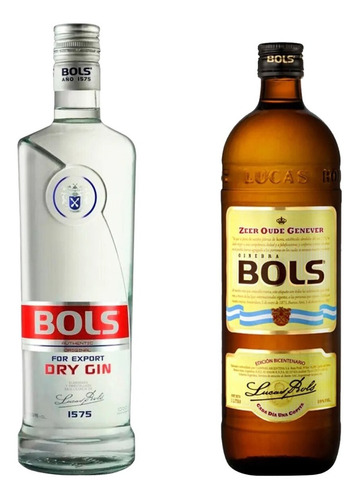 Gin Bols Dry 1 Litro Silver Top + Ginebra Bols 1 Litro