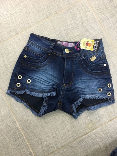 shorts jeans cintura alta infantil