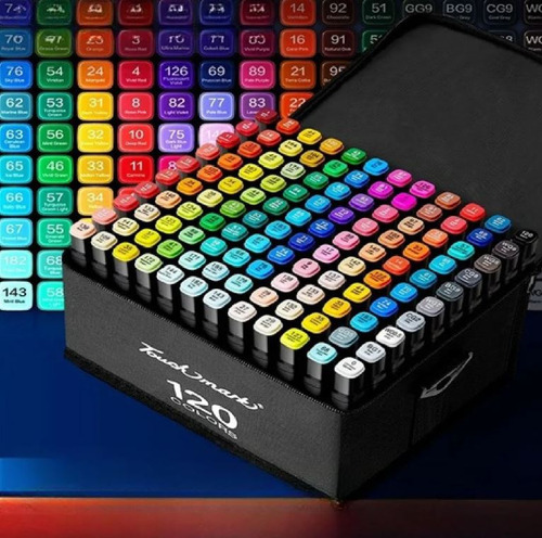 120 Marcadores Permanentes De Ponta Dupla De Cores !