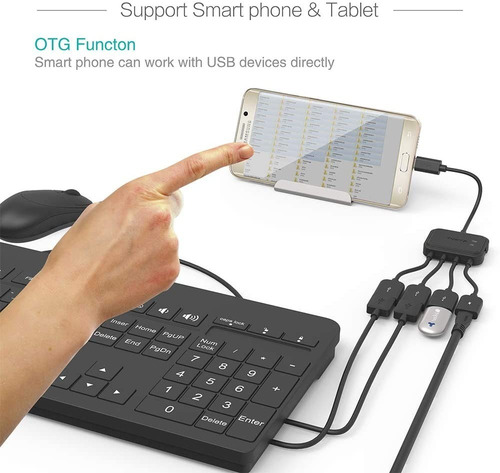 Imagen 6 de 10 de Micro Usb A Usb Cable Otg 4 En 1