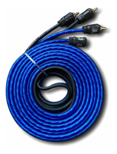Imagen 2 de 3 de Cable Rca De Audio 5 Metros Carbón Audio