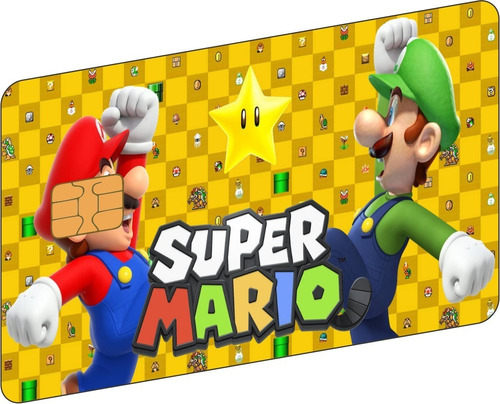 Sticker Tarjeta Cover Mario Bros
