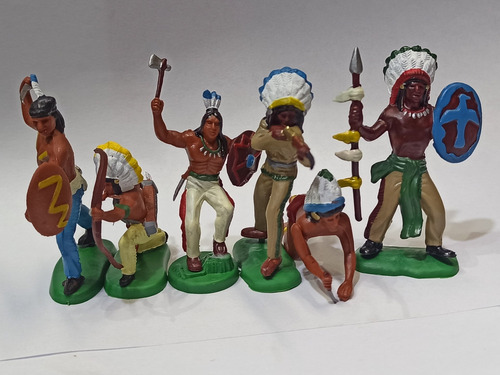 6 Indios Soldaditos De Juguetes A Pie Indiecitos La Plata