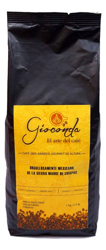 Café Arábico De Chiapas Tostado En Grano Bolsa 1kg