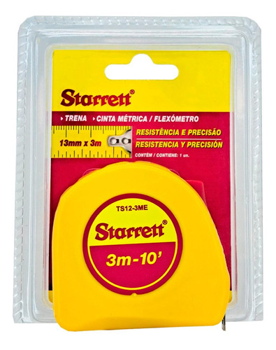 Trena Starrett Amarela Com Trava 3mx13mm - Ts12-3me