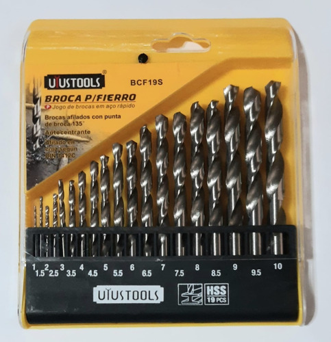 Set De Brocas Para Fierro Uyustools ,  Calidad Hss , 19 Pcs.