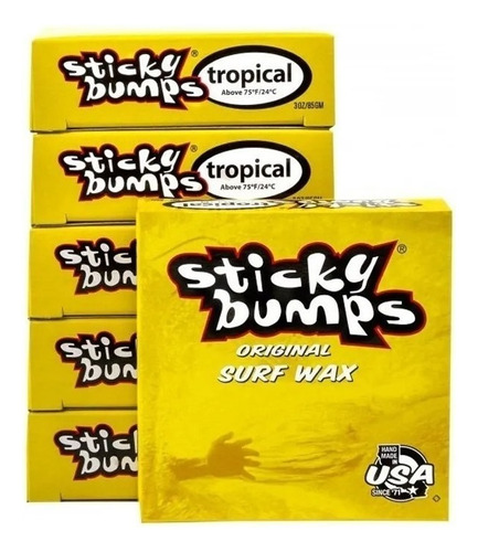 Cera Para Tabla De Surf Sticky Bumps Tropical 85g Pack De 6