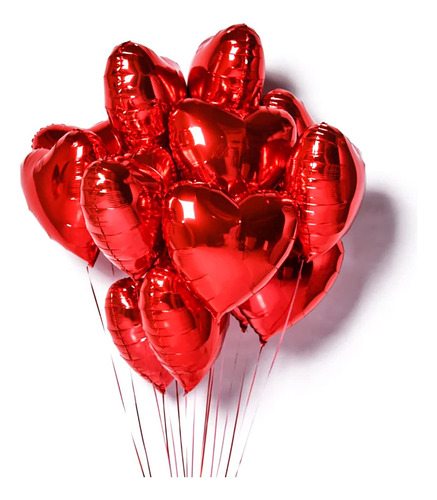 Heart Love Foil Balloon De 18 Pulgadas, Soporte De Helio Día