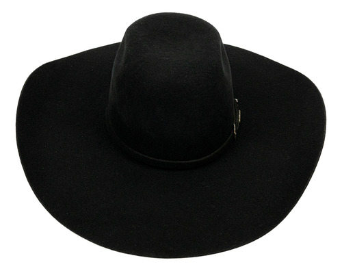 Chapéu Cury Texas Aba 12,5cm Preto Pelo E Lã