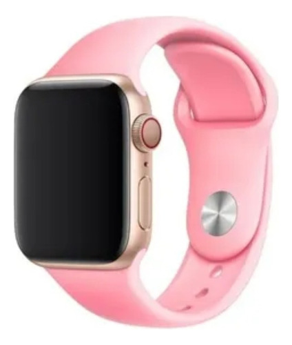 Pulseira Sport Compatível Apple Watch Serie 8 41mm 45mm Top Cor Rosa-claro Largura 45 Mm