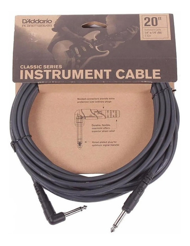 Daddario Pwcgtra20 Cable Instrumento Guitarra Bajo 6 Metros