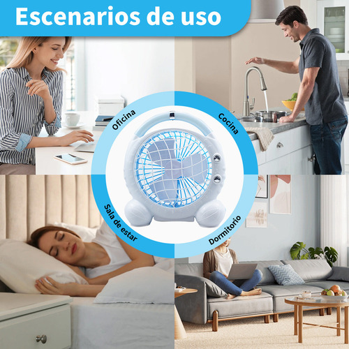 Ventilador Portátil Recargable Escritorio Silencioso Oficina