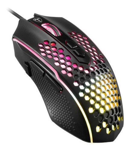 Imagen 2 de 8 de Mouse Gaming Pictek Led Rgb 8000dpi Programable Luces Color