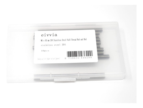 Eivvia 10 Pcs M6 X90 Mm 304 Varilla De Rosca Completa De