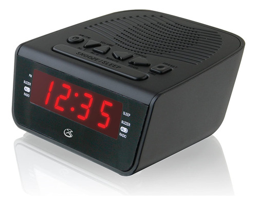 Reloj Despertador Doble Gpx C224b, Radio Amfm, Led Rojo