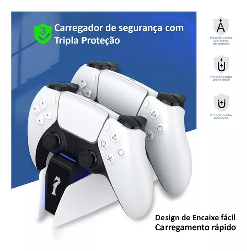 Carregador Controle Playstation 5 Duplo Dualsense Led Ps5 em Promoção na  Americanas