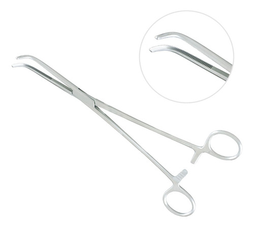 Pinça Mixter 22 Cm Curva Aço Inoxidavel