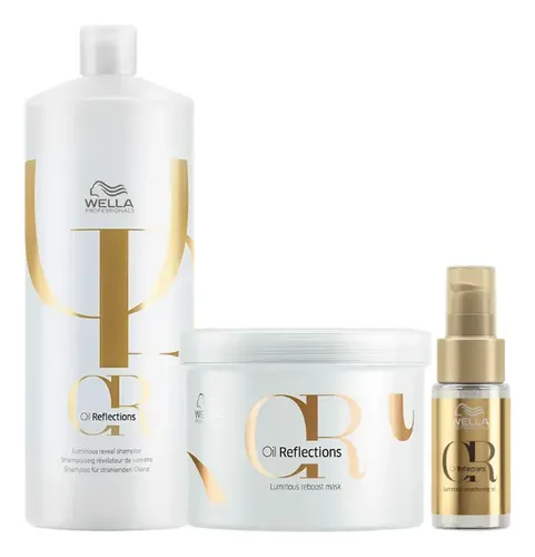 Kit Wella Oil Reflections Shampoo + Máscara + Óleo 30ml