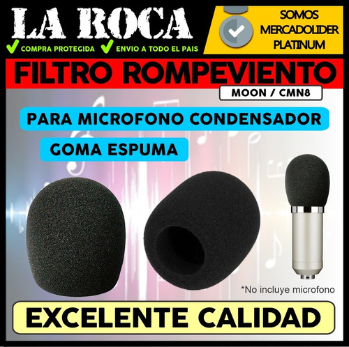 Filtro Rompevientos Microfonos Condenser Anti Pop La Roca