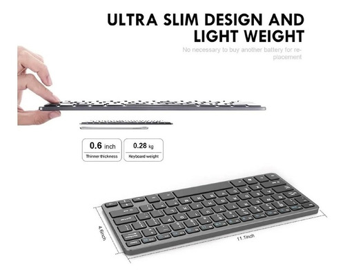 Teclado Dual Ñ Bluetooth Español Recargable Inalámbrico